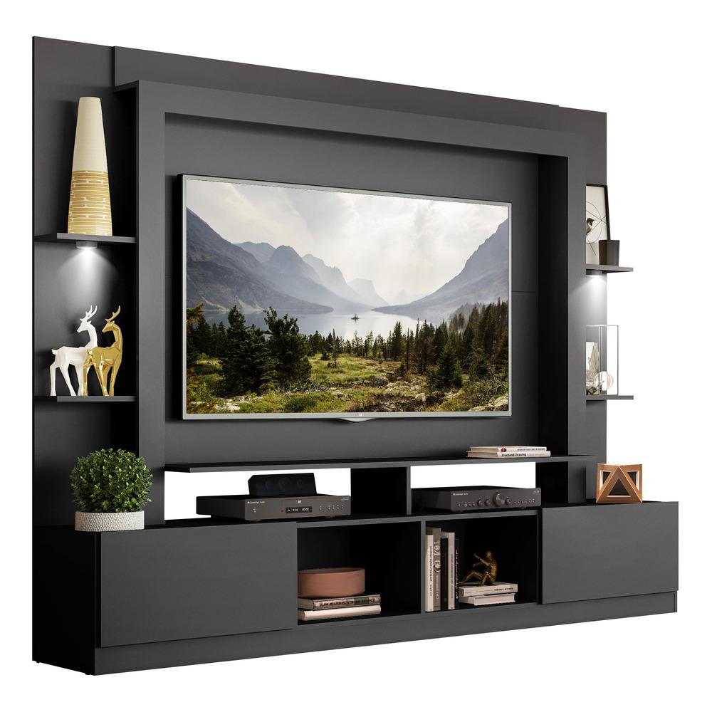 Rack Estante TV 65" com Leds Berlim Multimóveis Preto