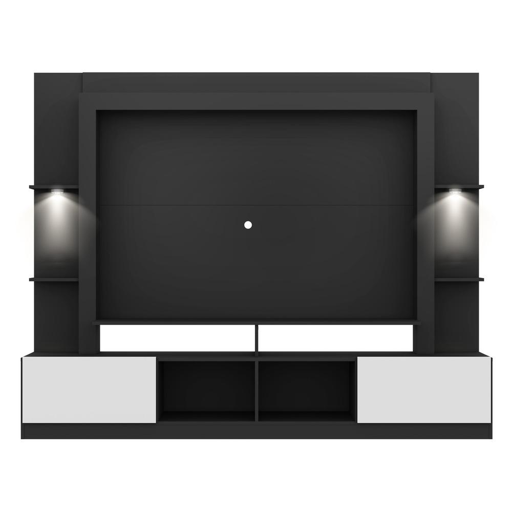 Rack Estante TV 65" com Leds Berlim Multimóveis Preto/Branco