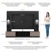 Rack Estante TV 65" com Leds Berlim Multimóveis Preto/Lacca Fumê