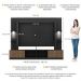 Rack Estante TV 65" com Leds Berlim Multimóveis Preto/Madeirado