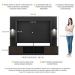 Rack Estante TV 65" com Leds Berlim Multimóveis Preto/Tenerife
