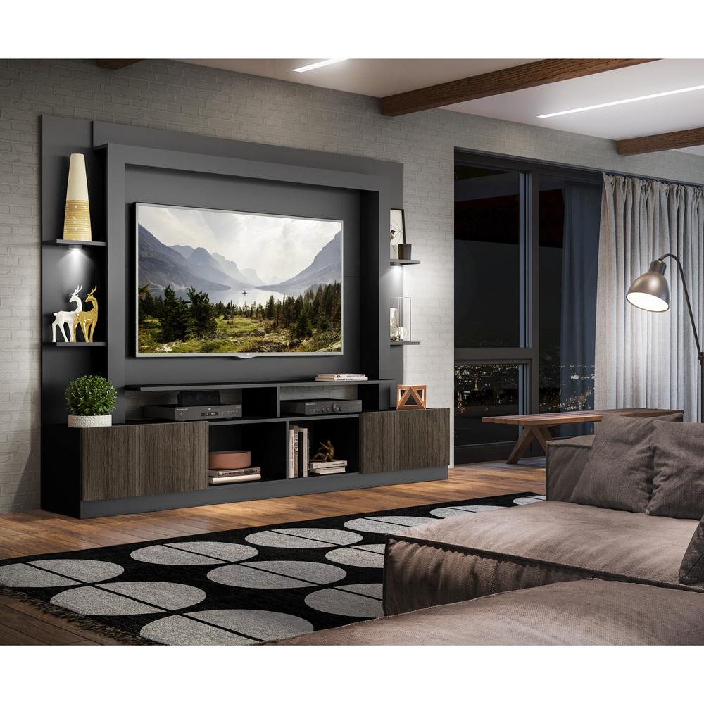 Rack Estante TV 65" com Leds Berlim Multimóveis Preto/Tenerife