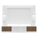Rack Estante c/ Suporte TV 65" e Leds Berlim Multimóveis Branco/Madeirado