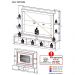 Rack Estante c/ Suporte TV 65" e Leds Berlim Multimóveis Madeirado/Preto