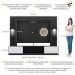 Rack Estante c/ Suporte TV 65" e Leds Berlim Multimóveis Preto/Branco