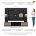 Rack Estante c/ Suporte TV 65" e Leds Berlim Multimóveis Preto/Lacca Fumê