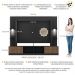 Rack Estante c/ Suporte TV 65" e Leds Berlim Multimóveis Preto/Madeirado