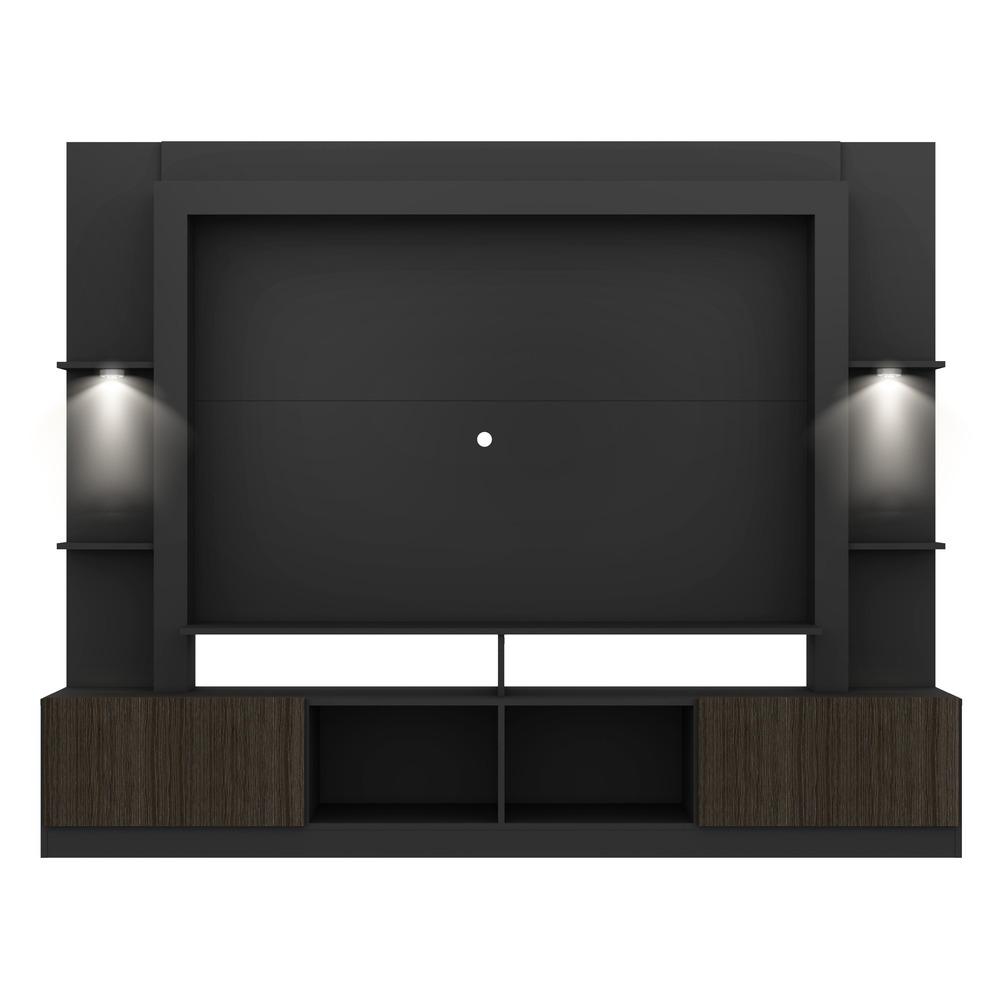 Rack Estante c/ Suporte TV 65" e Leds Berlim Multimóveis Preto/Tenerife