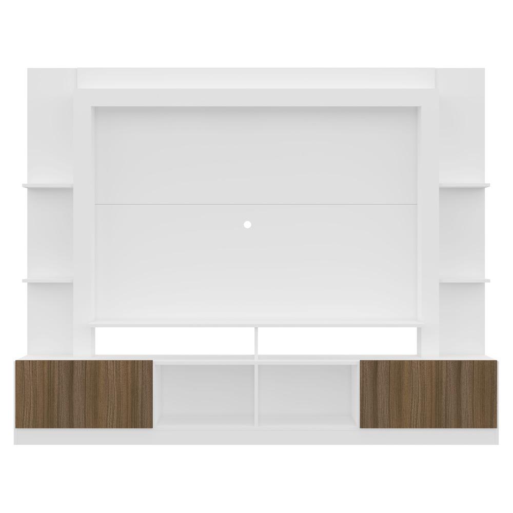 Rack Estante com Painel TV 65" e 2 portas Oslo Multimóveis Branco/Madeirado