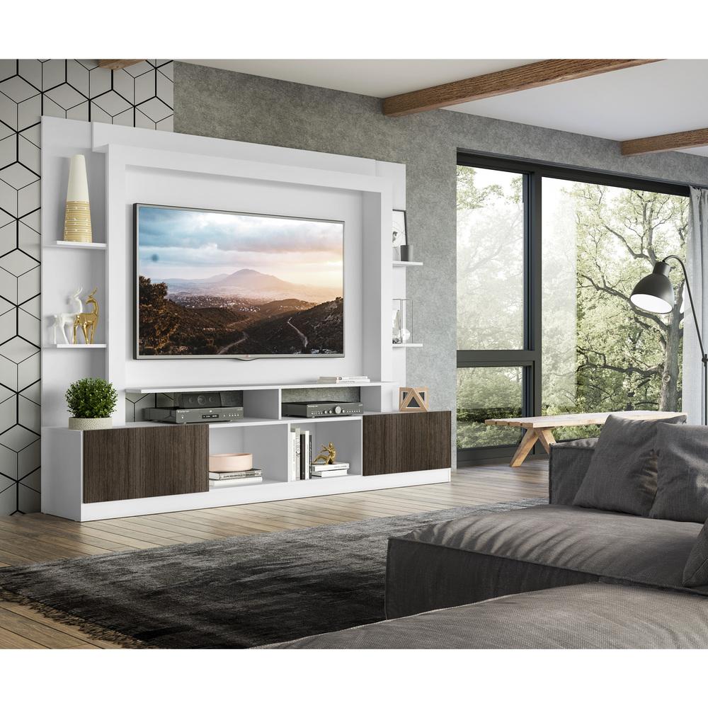 Rack Estante com Painel TV 65" e 2 portas Oslo Multimóveis Branco/Tenerife
