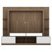 Rack Estante com Painel TV 65" e 2 portas Oslo Multimóveis Madeirado/Branco