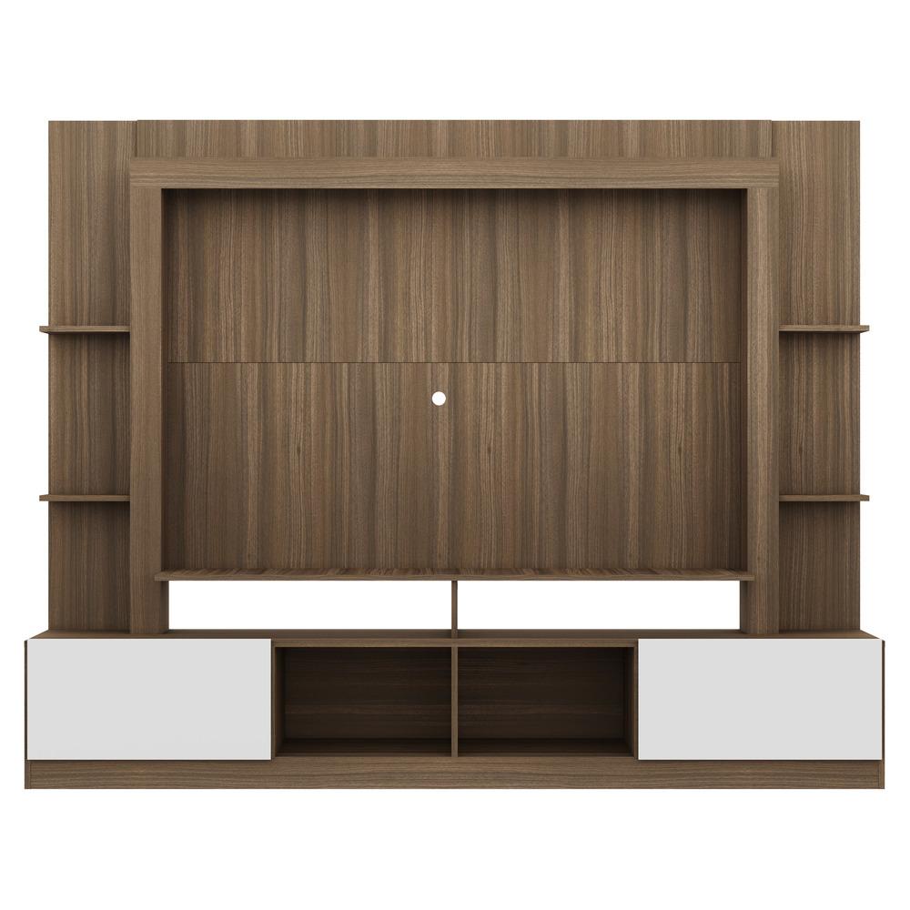 Rack Estante com Painel TV 65" e 2 portas Oslo Multimóveis Madeirado/Branco