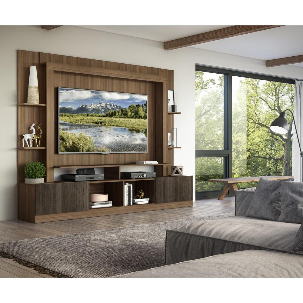 Rack Estante com Painel TV 65" e 2 portas Oslo Multimóveis Madeirado/Tenerife