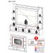 Rack Estante com Painel TV 65" e 2 portas Rio Multimóveis Madeirado/Branco