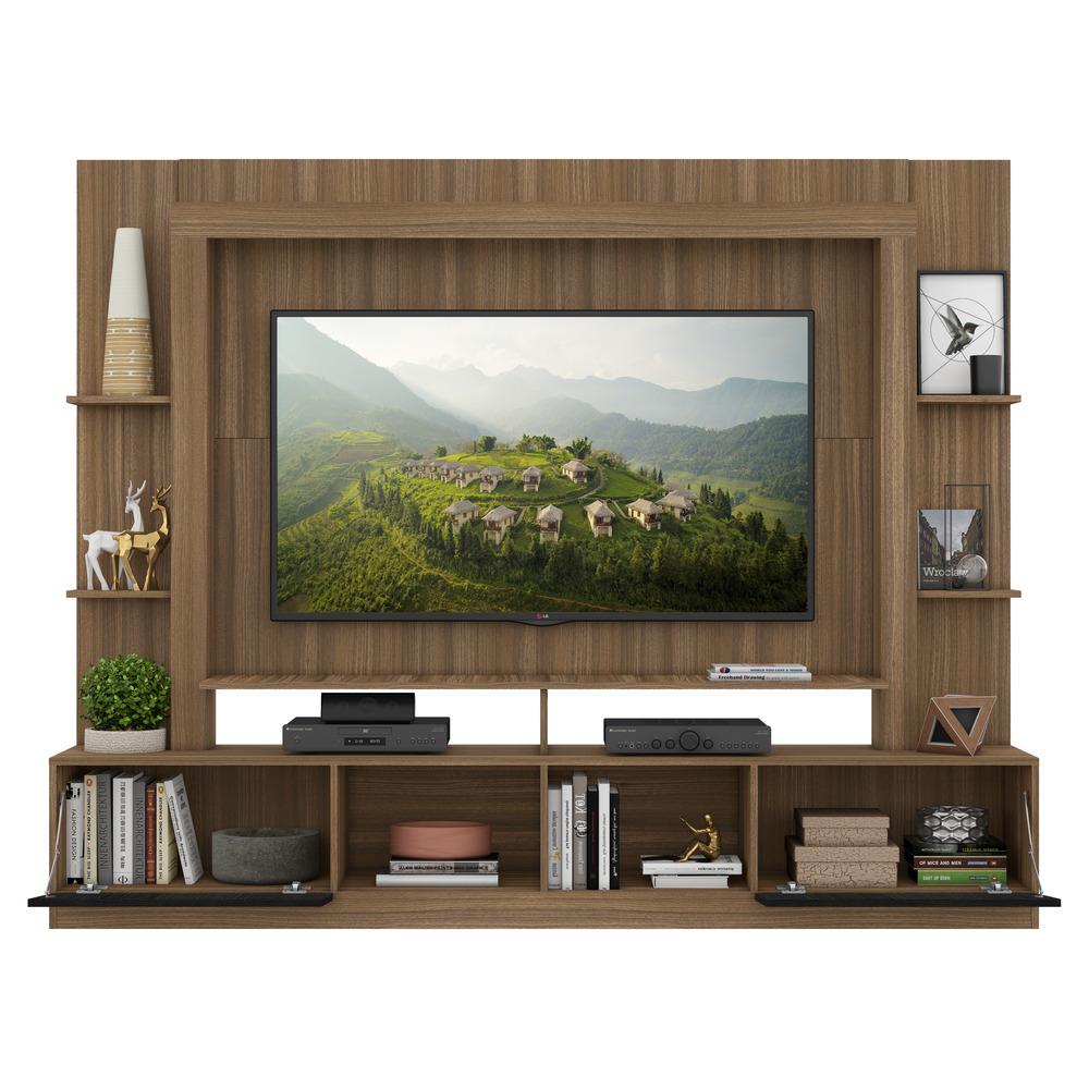 Rack Estante com Painel TV 65" e 2 portas Rio Multimóveis Madeirado/Preto