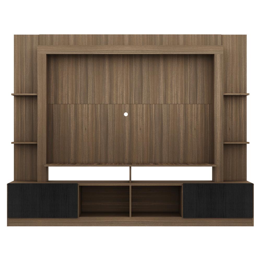 Rack Estante com Painel TV 65" e 2 portas Rio Multimóveis Madeirado/Preto