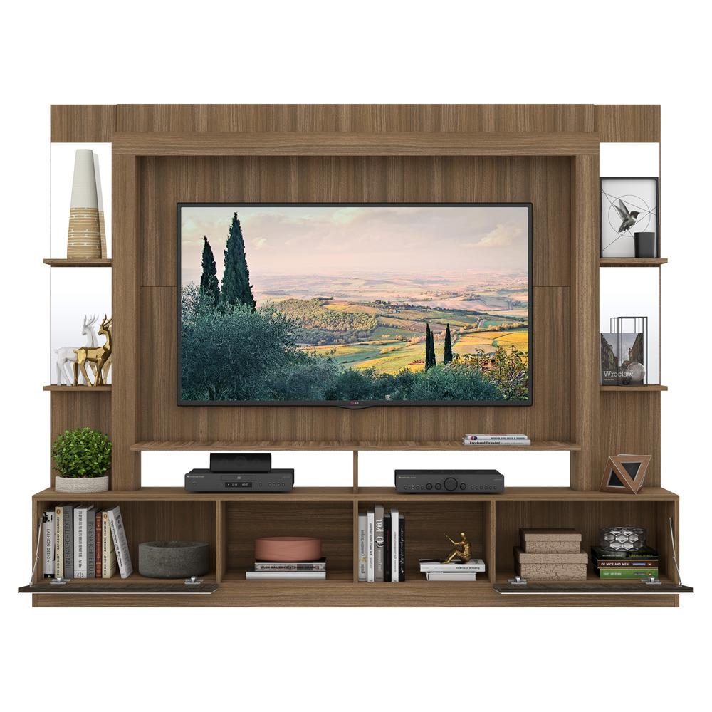Rack Estante com Painel TV 65" e Espelho Oslo Multimóveis Madeirado/Tenerife