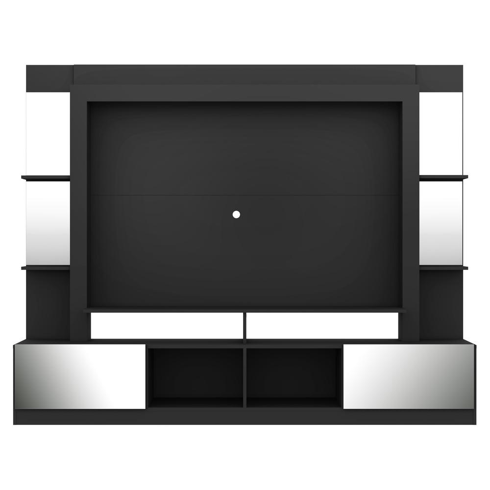 Rack Estante com Painel TV 65" e Espelho Oslo Multimóveis Preto