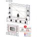Rack Estante com Painel TV 65" e Espelho Oslo Multimóveis Preto/Lacca Fumê