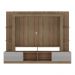 Rack Estante com Painel e Suporte TV 65" e 2 portas Catar Multimóveis BR3386 Madeirado/Lacca Fumê