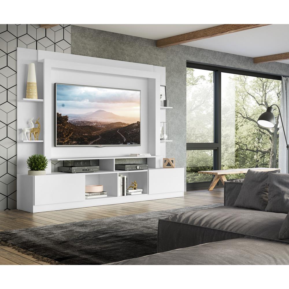 Rack Estante com Painel e Suporte TV 65" e 2 portas Oslo Multimóveis Branco