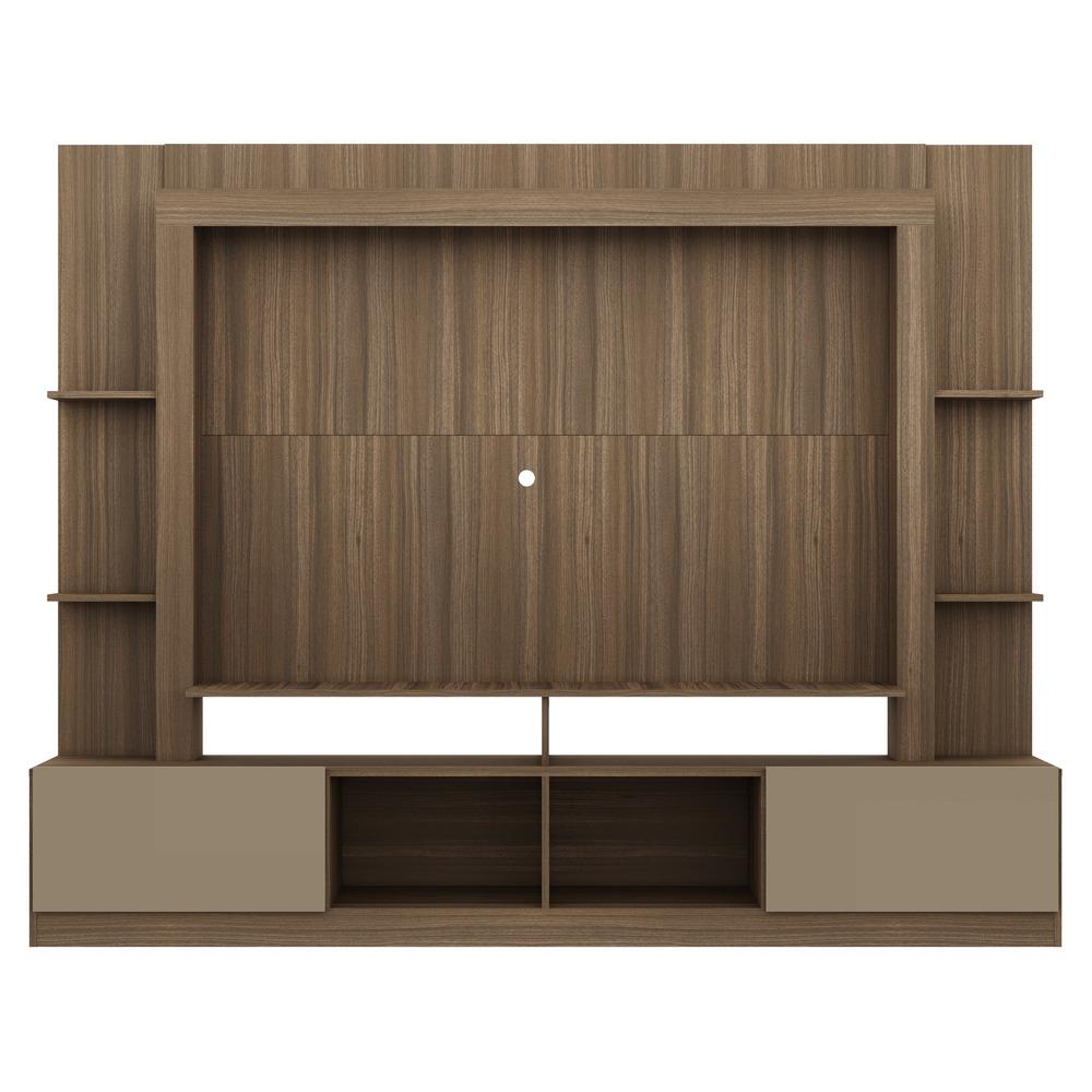 Rack Estante com Painel e Suporte TV 65" e 2 portas Oslo Multimóveis Madeirado/Lacca Fumê