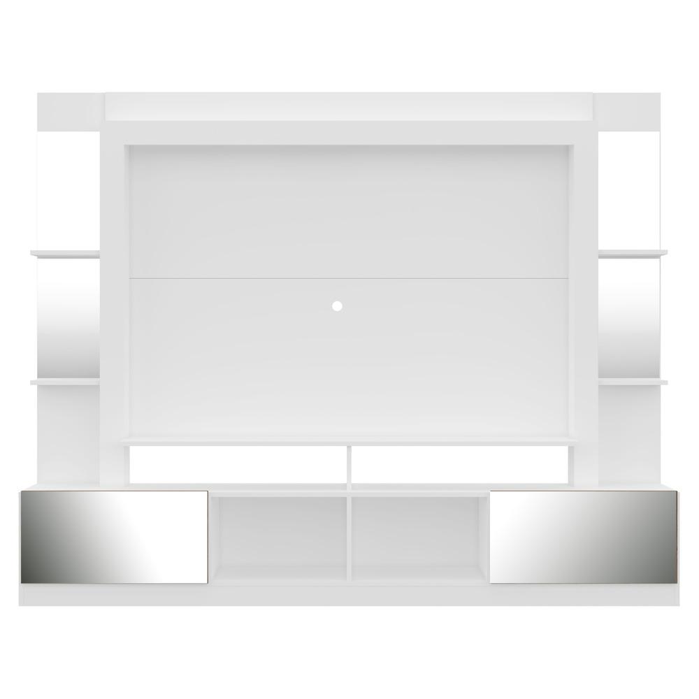 Rack Estante com Suporte TV 65" e Espelho Oslo Multimóveis Branco/Madeirado