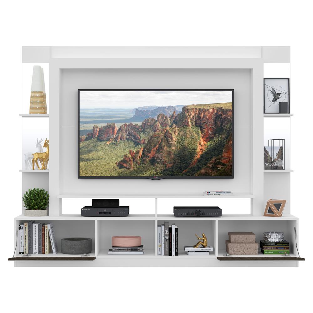 Rack Estante com Suporte TV 65" e Espelho Oslo Multimóveis Branco/Tenerife
