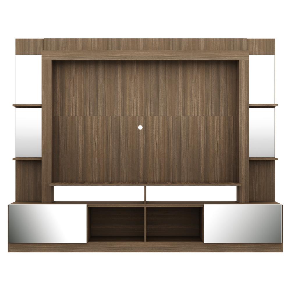 Rack Estante com Suporte TV 65" e Espelho Oslo Multimóveis Madeirado/Branco