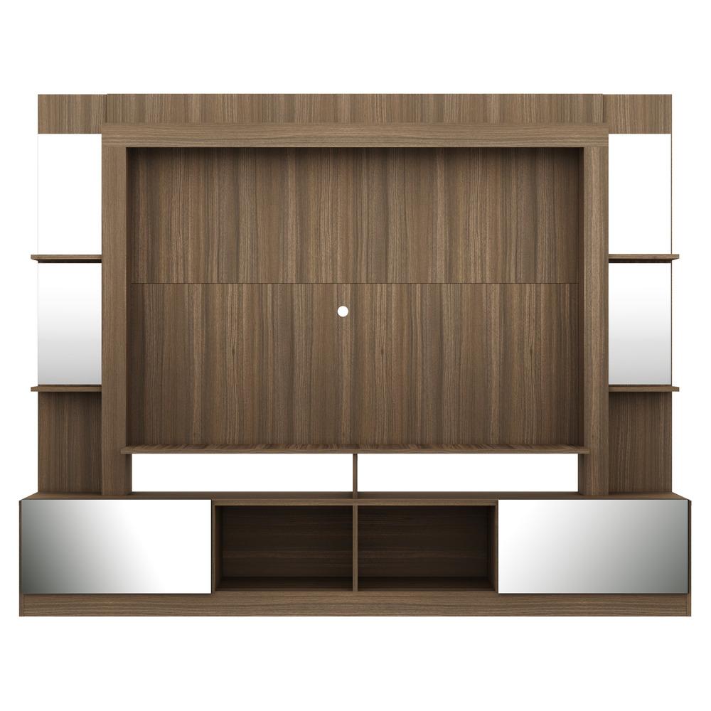 Rack Estante com Suporte TV 65" e Espelho Oslo Multimóveis Madeirado/Preto