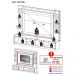 Rack Estante com Suporte TV 65" e Espelho Oslo Multimóveis Preto/Tenerife