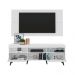 Rack Retrô com Espelho e Painel com Suporte para TV até 65" Multimóveis Flórida FG3142 Branco/Preto