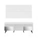 Rack Retrô com Espelho e Painel com Suporte para TV até 65" Multimóveis Flórida FG3142 Branco/Preto