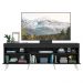 Rack Retrô com Espelho para TV até 65" Multimóveis Paris FG3332 com 2 Portas Preto/Branco