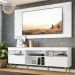 Rack Retrô com Painel e Suporte para TV até 65" Multimóveis Flórida FG3134 Branco/Natural