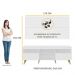 Rack Retrô com Painel e Suporte para TV até 65" Multimóveis Flórida FG3134 Branco/Natural