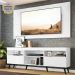 Rack Retrô com Painel e Suporte para TV até 65" Multimóveis Flórida FG3134 Branco/Preto