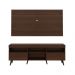 Rack Retrô com Painel e Suporte para TV até 65" Multimóveis Flórida FG3134 Madeirado/Preto
