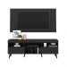 Rack Retrô com Painel e Suporte para TV até 65" Multimóveis Flórida FG3134 Preto