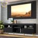 Rack Retrô com Painel e Suporte para TV até 65" Multimóveis Flórida FG3134 Preto/Natural
