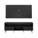 Rack Retrô com Painel e Suporte para TV até 65" Multimóveis Flórida FG3134 Preto/Natural