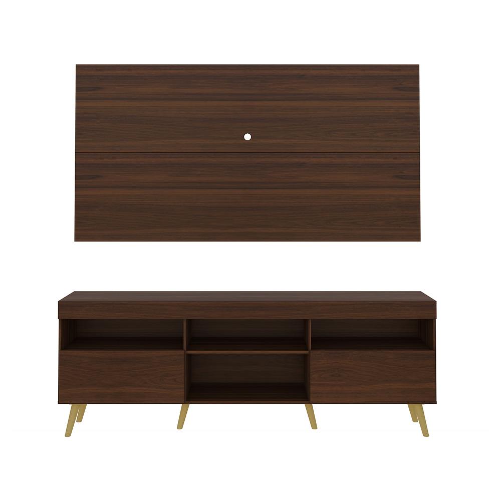 Rack Retrô com Painel para TV até 65" Multimóveis Flórida FG3133 Madeirado/Natural