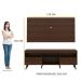 Rack Retrô com Painel para TV até 65" Multimóveis Flórida FG3133 Madeirado/Preto