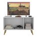 Rack Retrô para TV até 32 Polegadas com 3 Portas Multimóveis MP1067 Branco/Natural