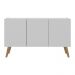 Rack Retrô para TV até 32 Polegadas com 3 Portas Multimóveis MP1067 Branco/Natural