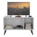 Rack Retrô para TV até 32 Polegadas com 3 Portas Multimóveis MP1067 Branco/Preto