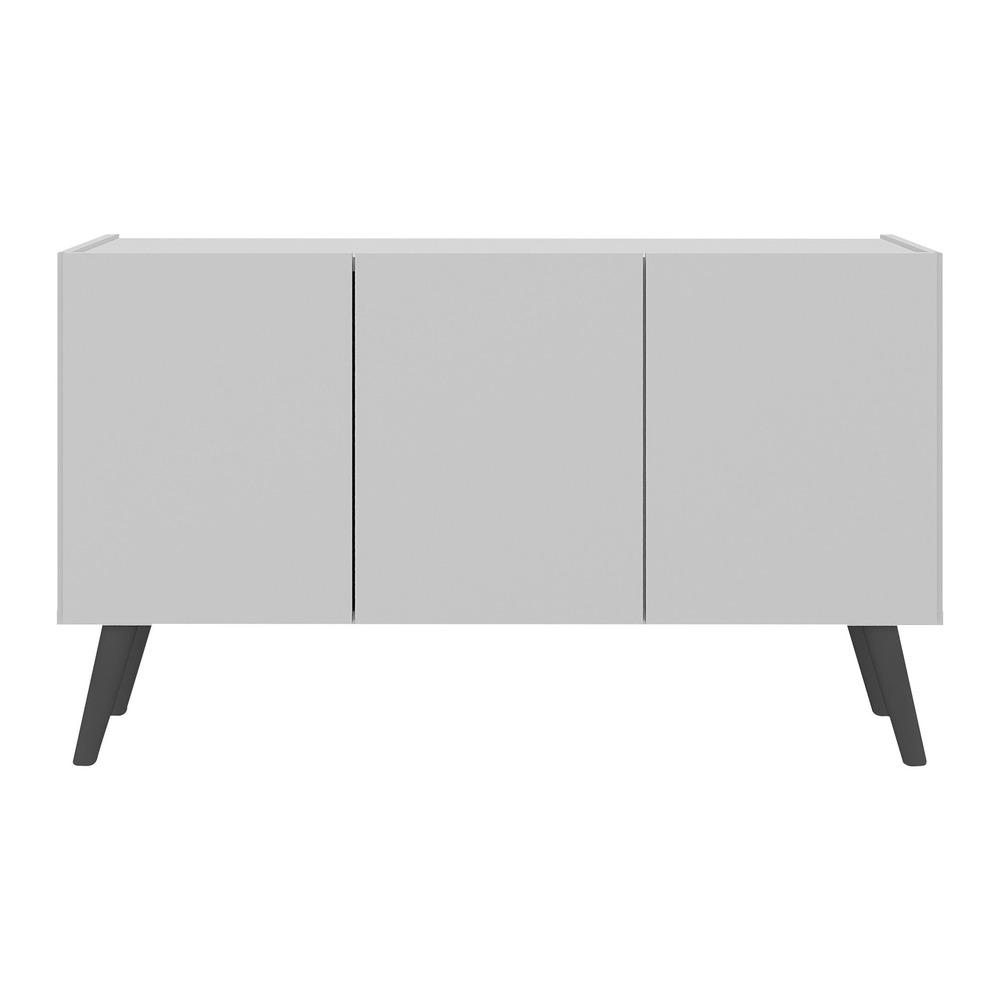 Rack Retrô para TV até 32 Polegadas com 3 Portas Multimóveis MP1067 Branco/Preto