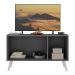 Rack Retrô para TV até 32 Polegadas com 3 Portas Multimóveis MP1067 Grafite/Branco