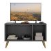 Rack Retrô para TV até 32 Polegadas com 3 Portas Multimóveis MP1067 Grafite/Natural