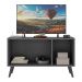 Rack Retrô para TV até 32 Polegadas com 3 Portas Multimóveis MP1067 Grafite/Preto